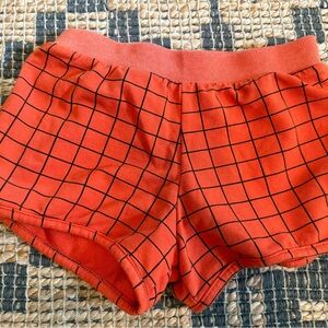 Mochi Kids Red Grid Pattern Shorts size 8/9